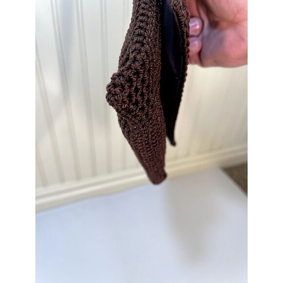 THE Sak Crochet Crossbody Purse Small Mini 7” X 7” Excellent Brown - Picture 7 of 16